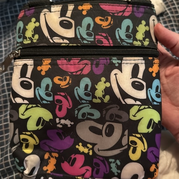Disney Parks Mickey Mouse Multicolor Nylon Crossbody Handbag  - 6.25" x 8.5" - Picture 13 of 14